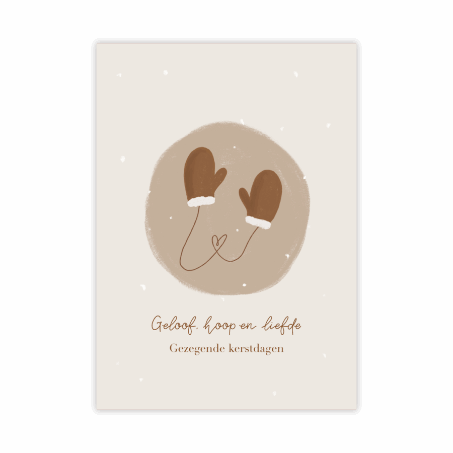 Kerstkaart 'Gezegende kerstdagen - wanten'