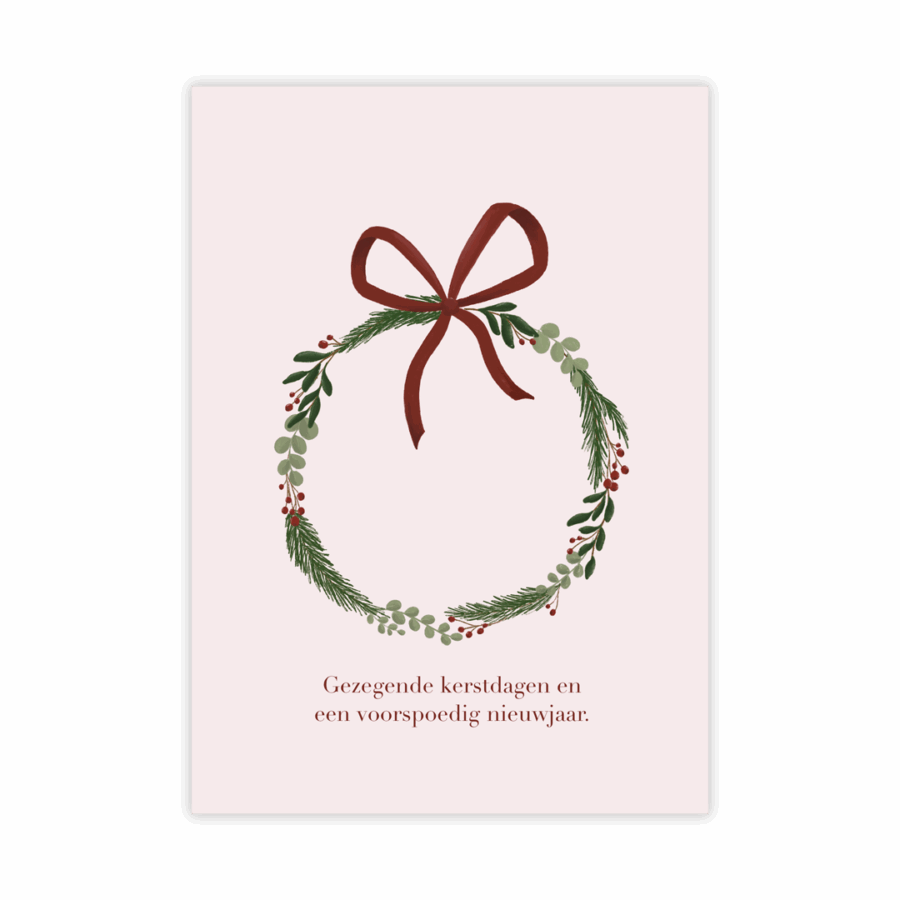 Kerstkaart 'Gezegende kerstdagen - krans'