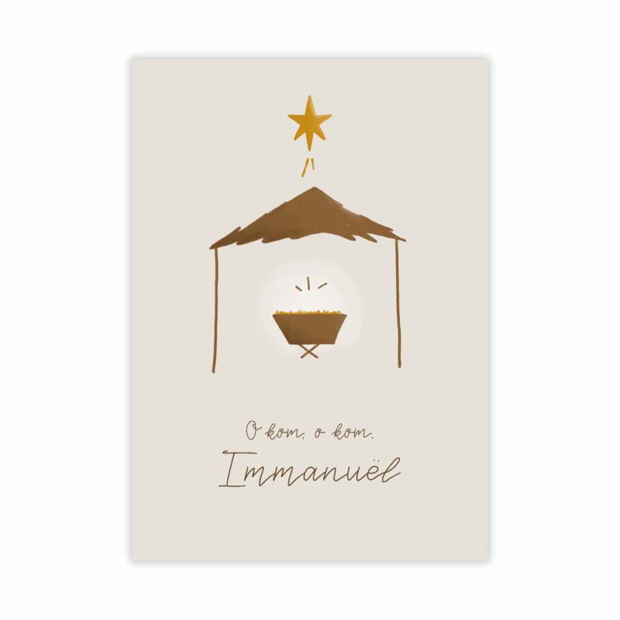 Kerstkaart 'Immanuël - kerststal'