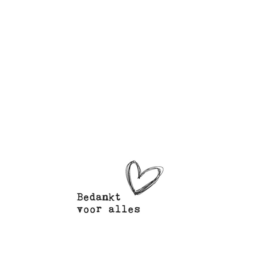 Wenskaart 'Bedankt voor alles'