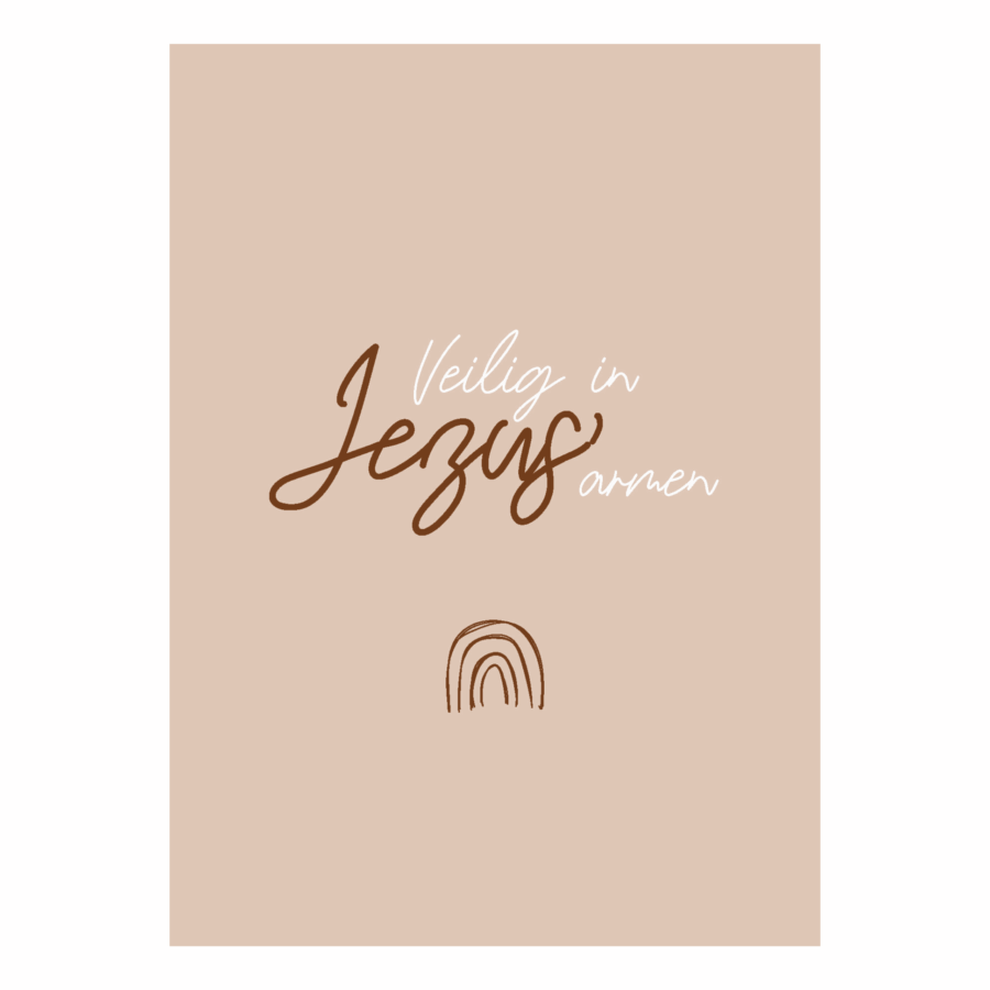 Interieurbord A4 'Veilig in Jezus' armen'
