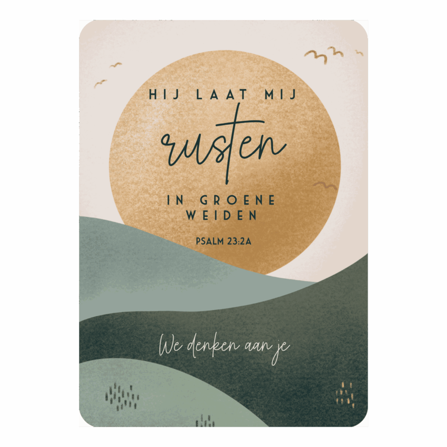 Kaart 'Hij laat mij rusten'