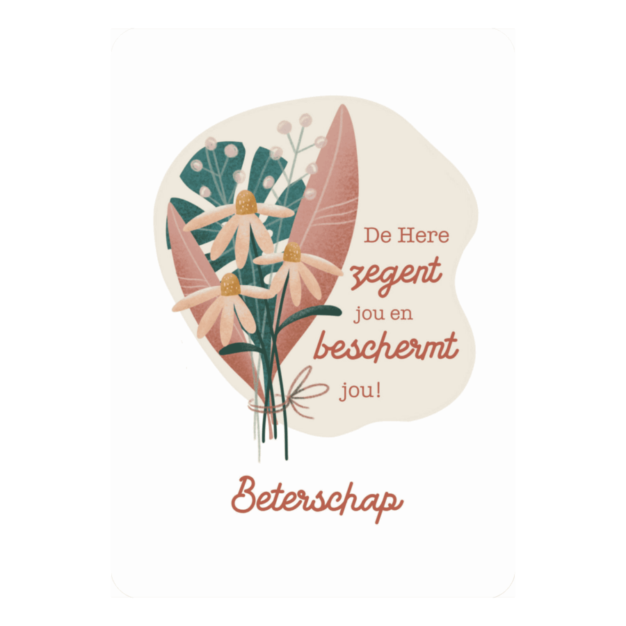 Kaart 'Beterschap - De Here zegent jou en beschermt jou'