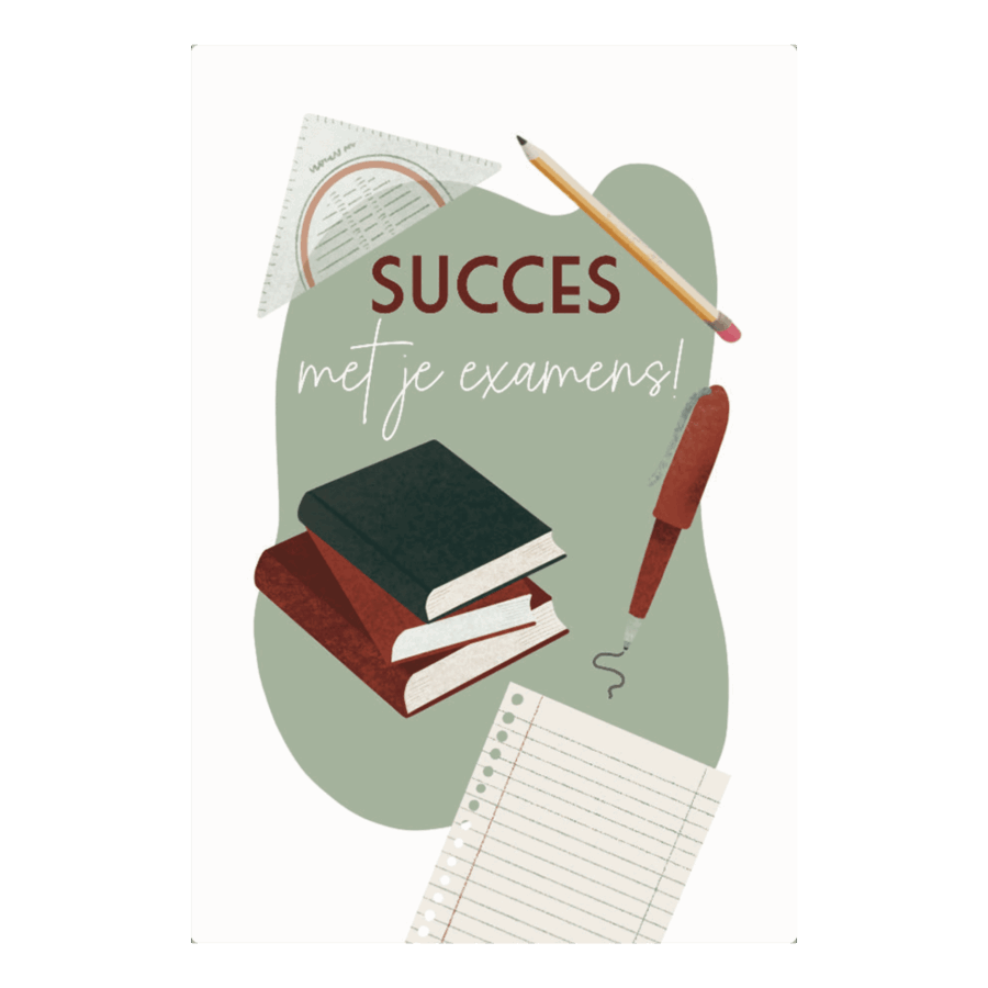 Kaart 'Succes met je examens'