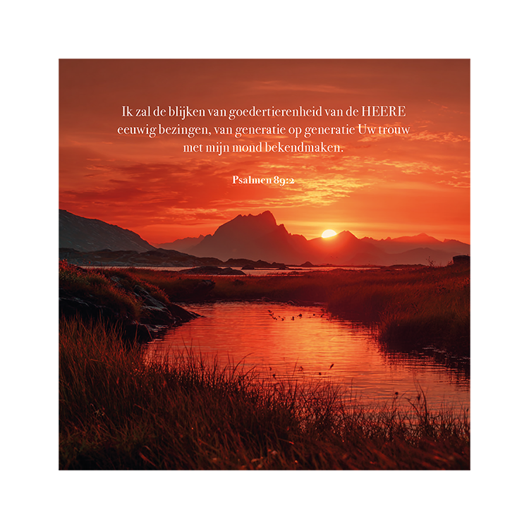 Kaart 'Zonsondergang - Psalm 89:2'