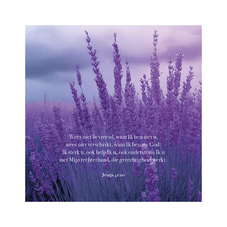Kaart 'Lavendel - Jesaja 41:10'