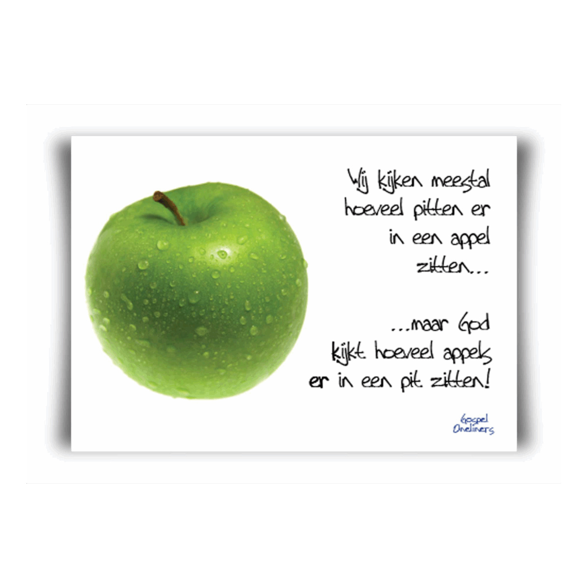 Poster A4 'Wij kijken meestal hoeveel pitten'