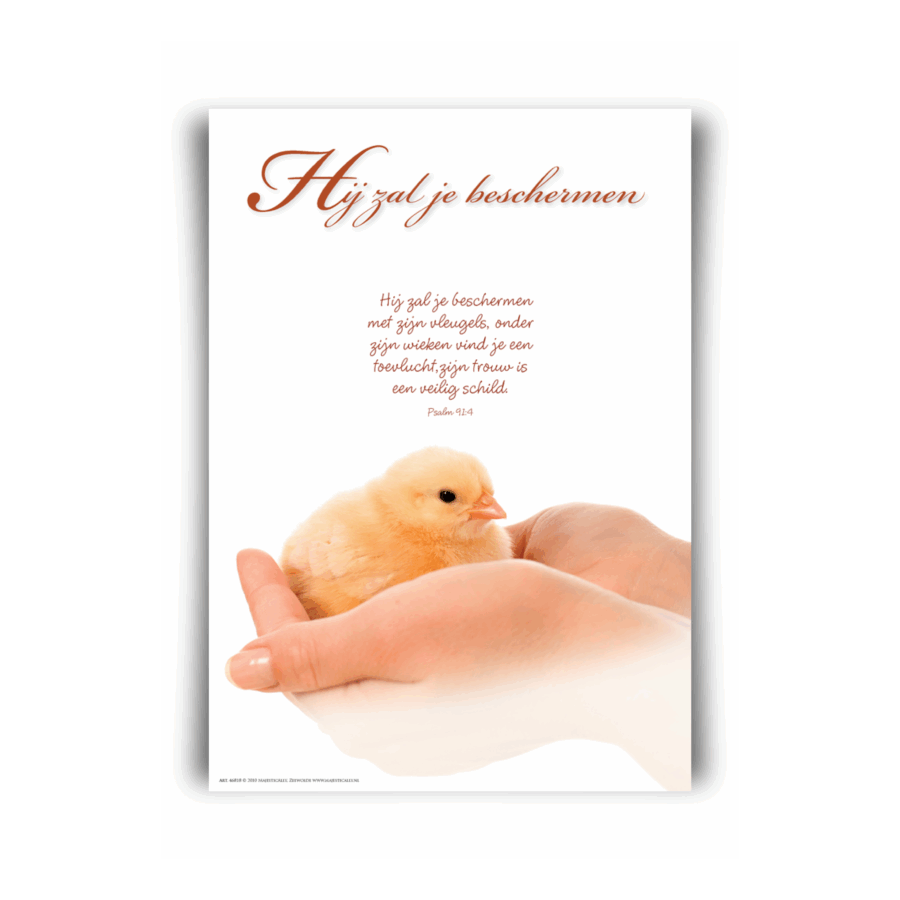 Poster A4 'Hij zal je beschermen'
