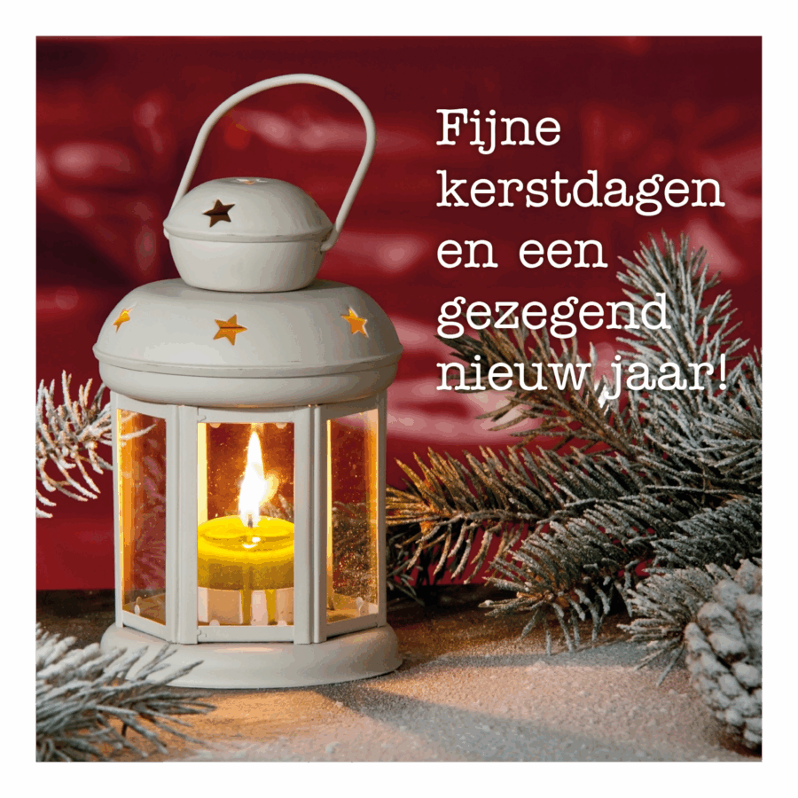 Kaart kerst lantaarn met kaars
