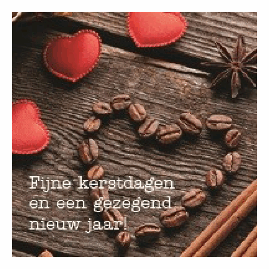 Kerstkaart 'koffiehart'