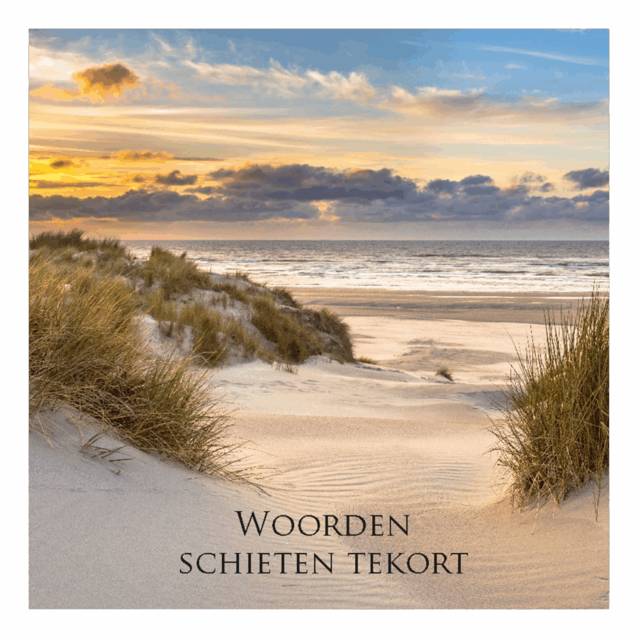 Wenskaart 'Woorden schieten tekort - strand'