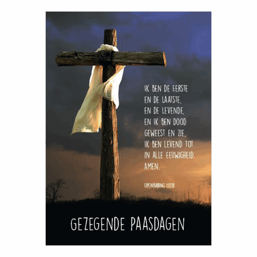 Voordeelkaart 'Gezegende paasdagen - kruis'- Openbaring