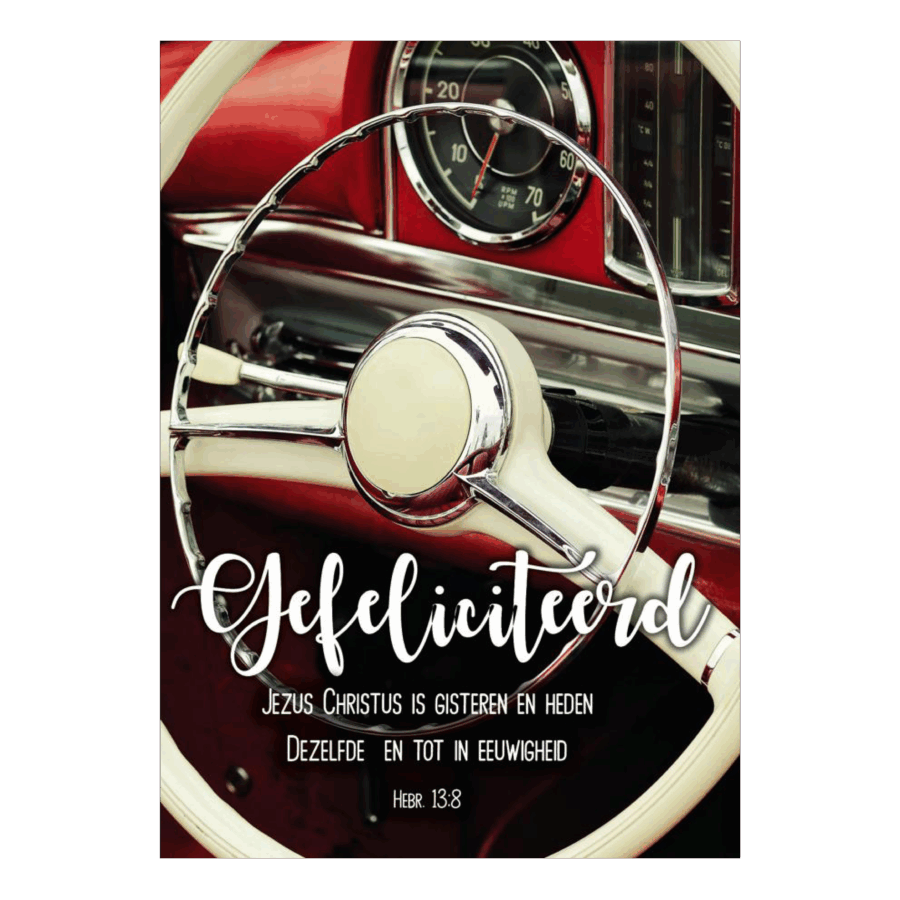 Kaartenpakket - 25 stuks 'Hartelijke Gefeliciteerd - stuurwiel