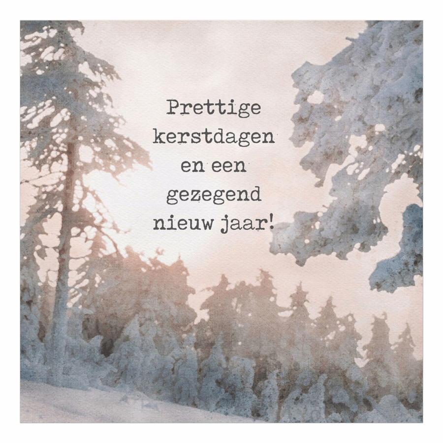 Minikaartje kerst 'besneeuwde bomen'