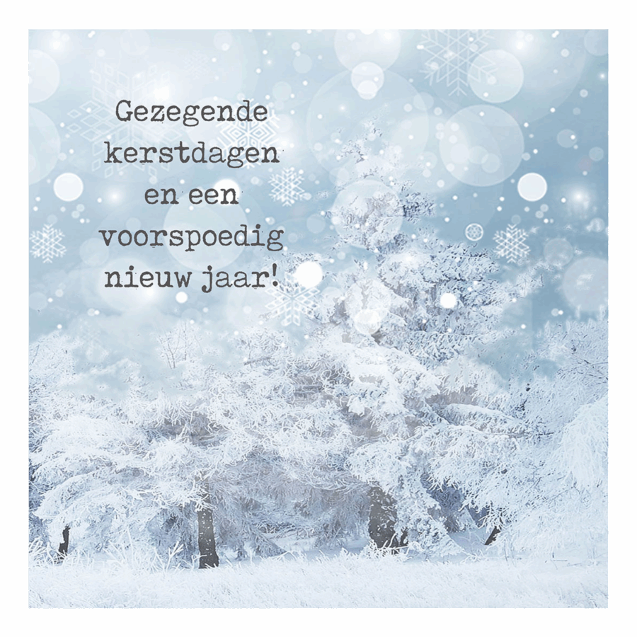Minikaartje kerst 'ijskristallen'
