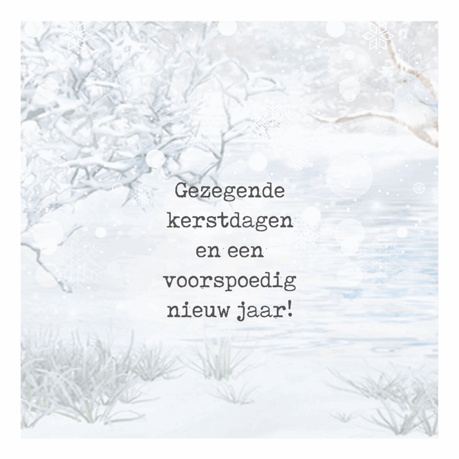 Minikaartje kerst 'besneeuwde takken'