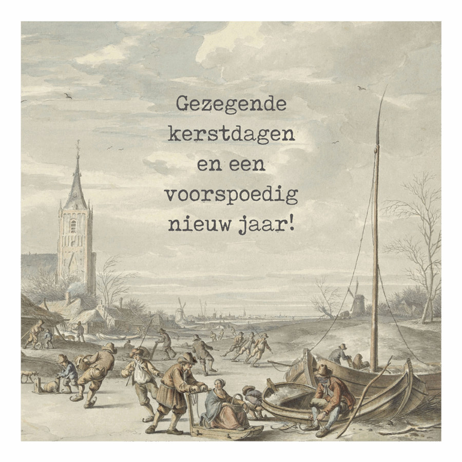 Minikaartje kerst 'slee'