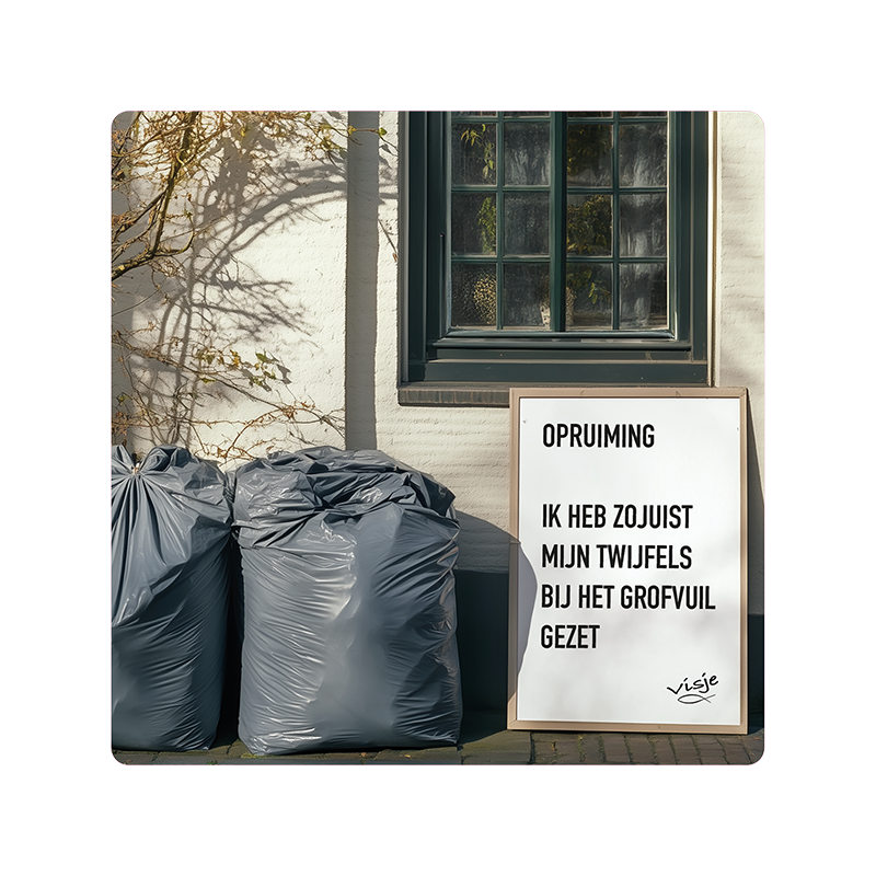 Visje bordje 'Opruiming'