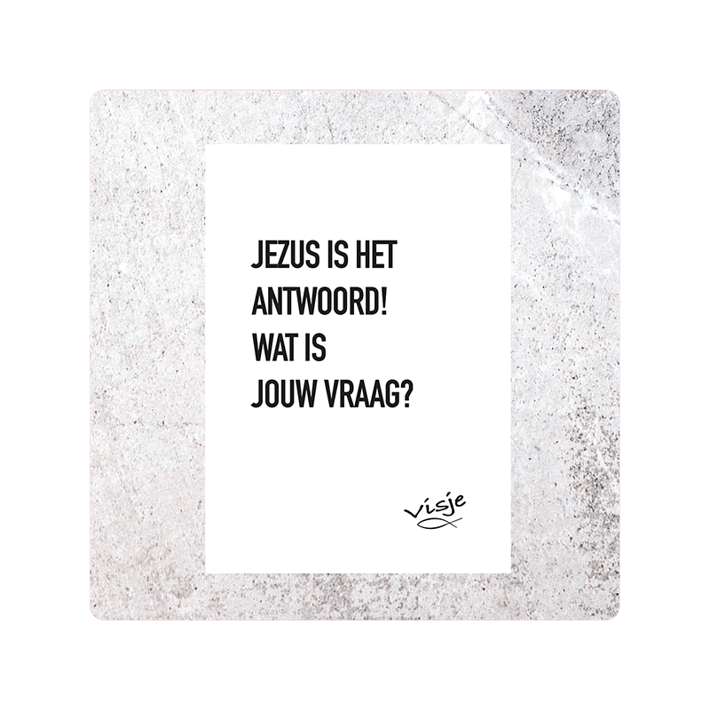 Visje bordje 'Het antwoord'