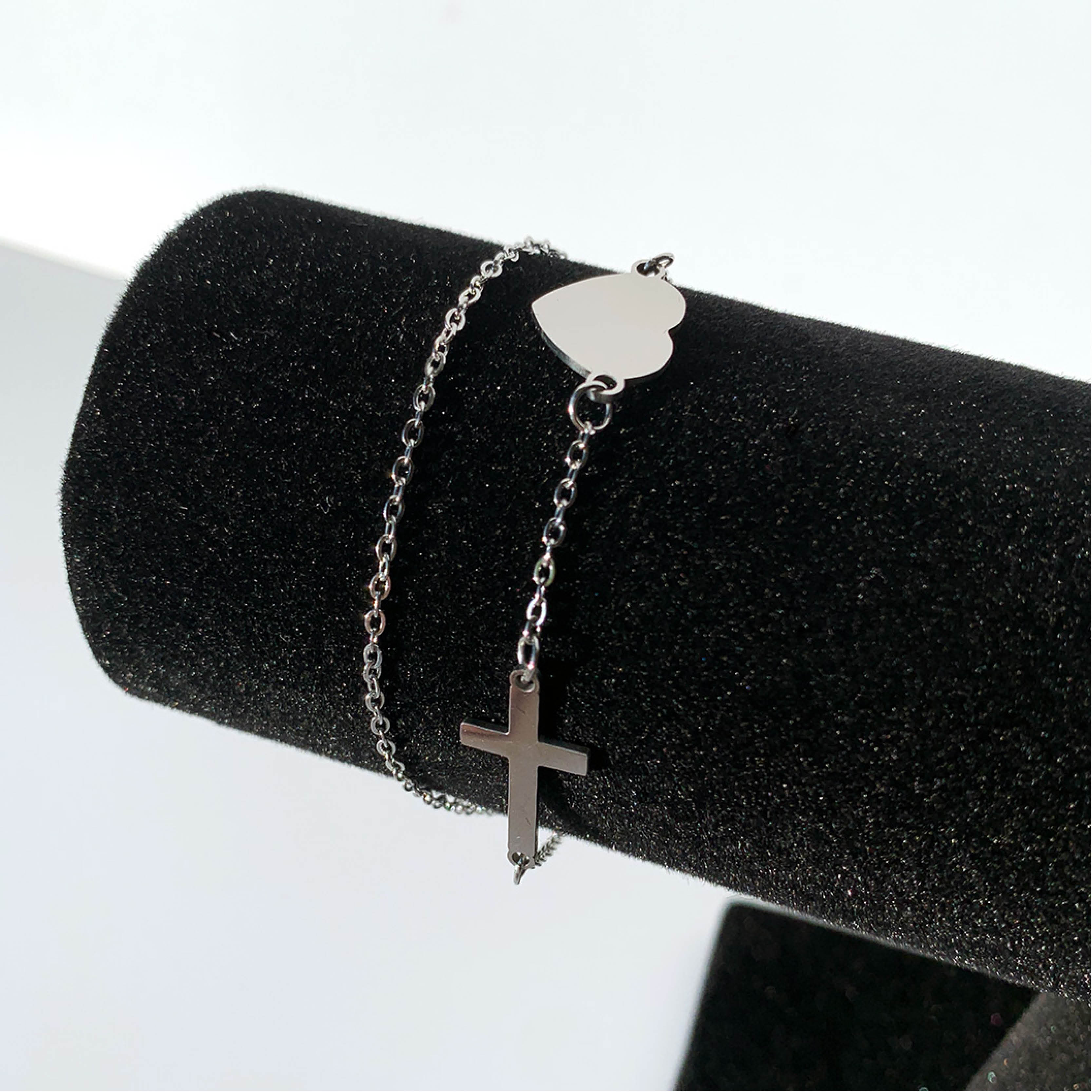 Armband hartje-kruis